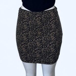 Y2K Leopard Print Mini Skirt Cotton Small Medium 2000’s McBling Bling Vintage